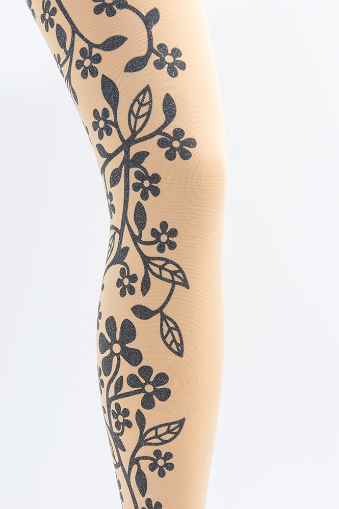 Calze Lurex personalizzate con stampa digitale e filato brillante